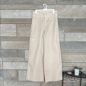 NWOT Zara Beige Wide-Leg Trousers